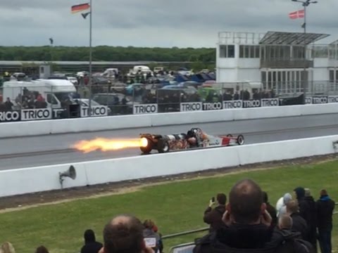 Fire force 5 Jet car world record 5.3 seconds 1/4 mile santa pod