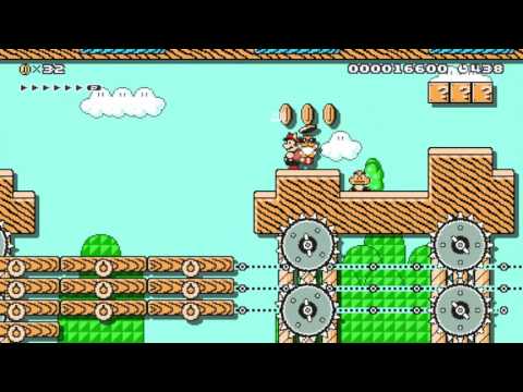 Sawmill Scramble by Nick - Super Mario Maker - No Commentary 1AD