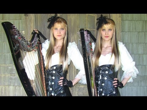 IRON MAIDEN - Dance of Death - Harp Twins (Camille and Kennerly) ELECTRIC HARP METAL