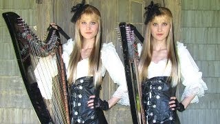 IRON MAIDEN - Dance of Death - Harp Twins (Camille and Kennerly) ELECTRIC HARP METAL