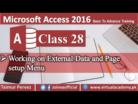 External Data in Microsoft Access | Page setup Menu 28
