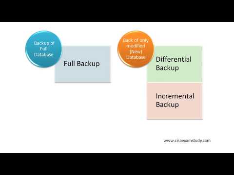 Testing Concept- Backup Schemes (Full /Differential /Incremental Backup) ( CISA Domain 4)