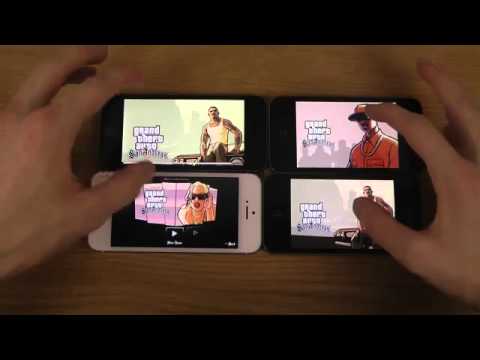 GTA San Andreas iPhone 5S vs  iPhone 5 vs  iPhone 4S vs  iPhone 4   Loading Time Speed Test