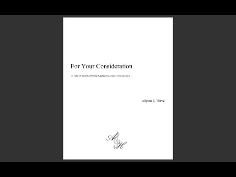For Your Consideration (score video) - Allyson C. Harvel
