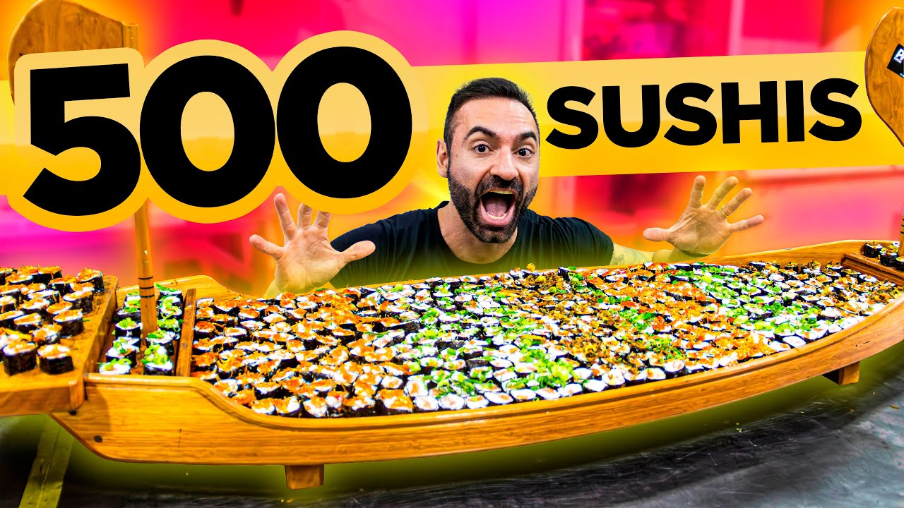 a MAIOR BARCA de SUSHI do MUNDO! 500 PEÇAS!!