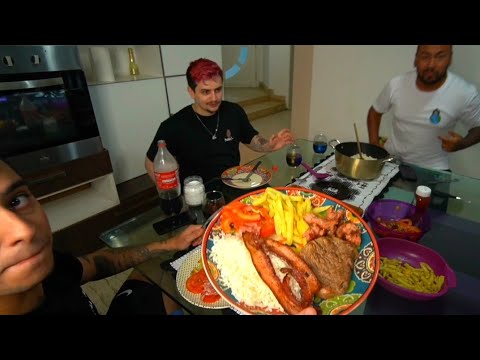 LOUD CORINGA E GABEPEIXE PROVANDO A COMIDA QUE ELES FIZERAM EM LIVE