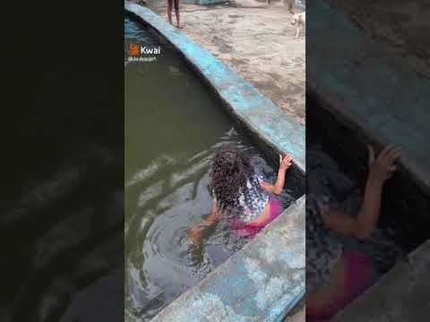 She jumped into the dirty pool