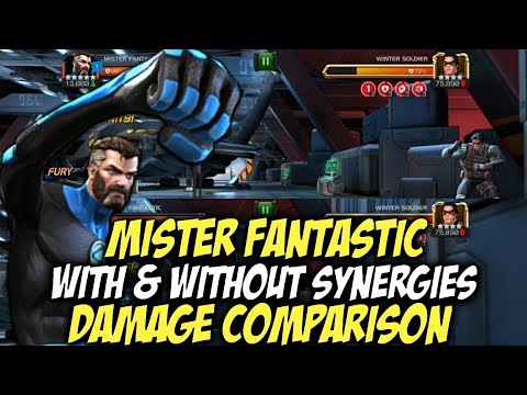 Mister Fantastic With & Without Synergies Damage Comparison | Marvel Contest Of Champions