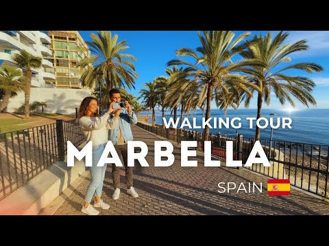 Marbella Walking tour  2026 🌴 Marbella seafront promenade | Winter Weather in Spain Travel Video