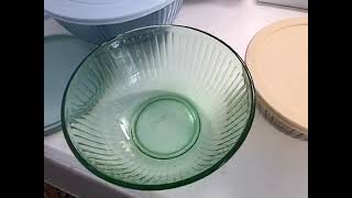 Pyrex Year of Color mixing bowls with lids demo and review