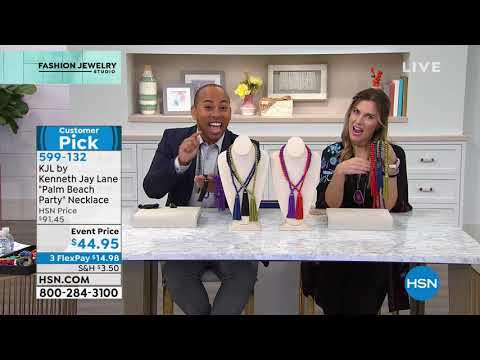 KJL by Kenneth Jay Lane "Palm Beach Party" 33" Tassel Ne...