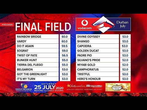 2020 Vodacom Durban July - Final Field & Barrier Draw