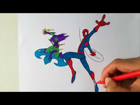 SPIDER-MAN VS GREEN GOBLIN | Spider-Man Coloring Pages | SAILANY Coloring Kids