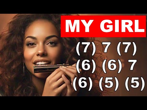 MY GIRL ON HARMONICA ( CHROMATIC ), ARMÓNICA CROMÁTICA, TABS, GAITA DE  BOCA, MUNDHARMONIKA