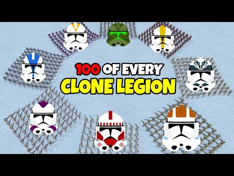 100 of EVERY Clone Legion BATTLE ROYALE! - Men of War: Star Wars Mod Battle Simulator