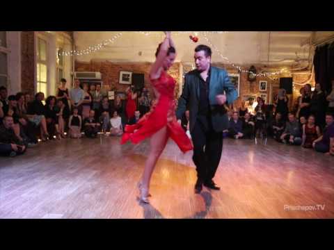  Mariano Frumboli  and  Juana Sepulveda  are  dancing  to  a  vals  at  Planetango Moscow  in  2017