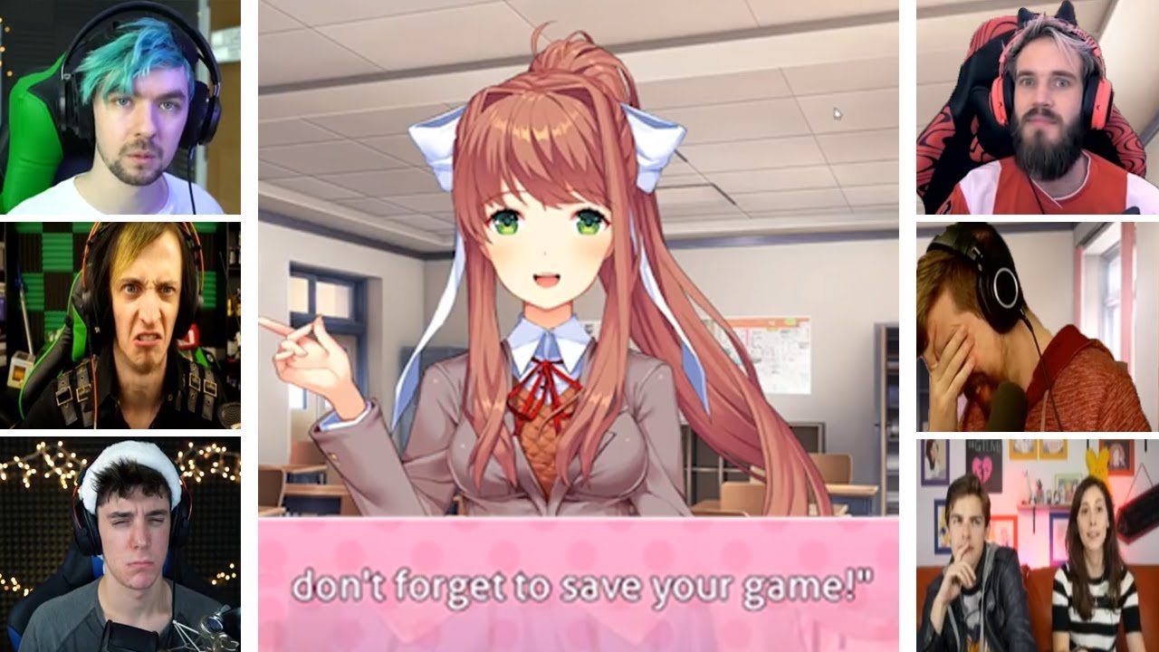 Let's Players Reaction To Monika Breaking the 4th Wall | Doki Doki Literature Club