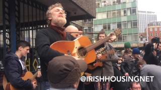 Glen Hansard performs outside of Apollo House