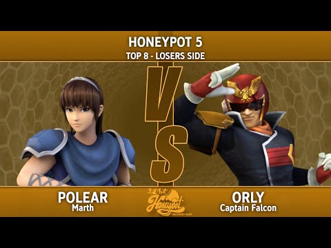 Honeypot 5 Top 8 - Losers side - Polear (Marth) Vs. Orly (Captain Falcon)