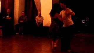 Gaya Pisauro and Leando Furlan dancing in milonga El Collectivo, Moscow