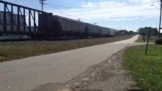 preview picture of video 'NS 135 (w/BNSF leader) Conover, NC 10/15/14'