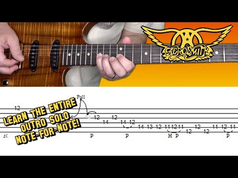 Aerosmith - Walk This Way - guitar lesson (outro solo) with accurate tabs! 😎🎸