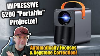 This $200 "Portable" Projector Is IMPRESSIVE! The Jireno Cube4 Review! Automatic Setup Projector!