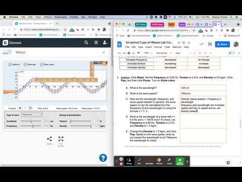 Waves Gizmo Answer Key