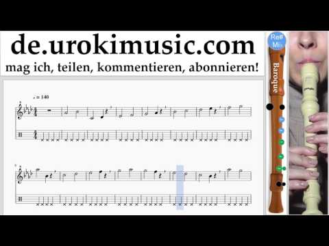 Blockflötenunterricht B. Miley Cyrus - Malibu Noten Lernen Teil#1 um-i995