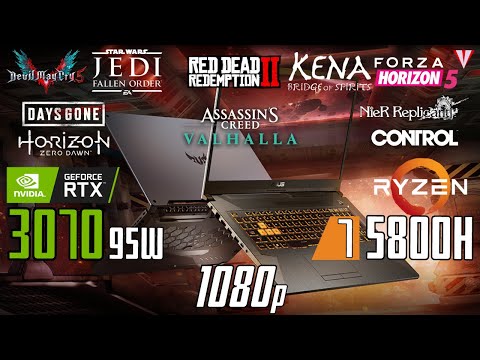 RTX 3070 laptop TDP 95W - Test in 10 games