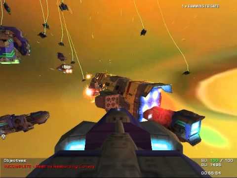 Homeworld: Cataclysm: Ramming Frigates attack Cruiser