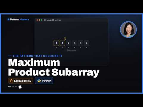 Maximum Product Subarray Leetcode 152 1 D Linear Dp Python
