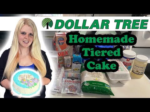Baking A Cake with only Dollar Tree Ingredients | 50k Subscriber Gratitude Cake 💙