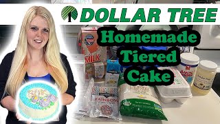 Baking A Cake with only Dollar Tree Ingredients | 50k Subscriber Gratitude Cake 💙