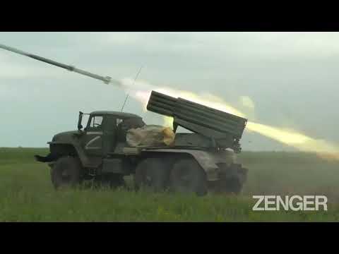 Russia Blasts Ukrainian Targets With BM-21 'Grad' Rocket Launcher