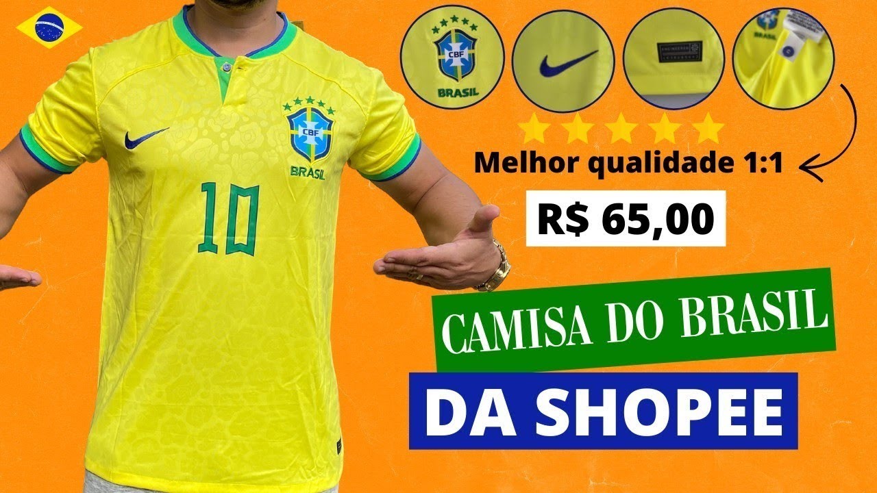 CAMISA DO BRASIL DA SHOPEE copa Qatar 2022 tailandesa 1.1 top de linha