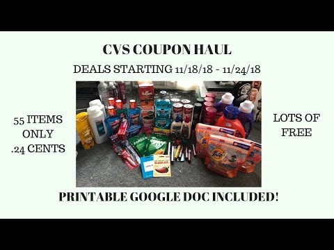 CVS Coupon Haul Deals Starting 11/18/18~55 Items Only .24 Cents~Tons of FREE & Super Cheap Products Video