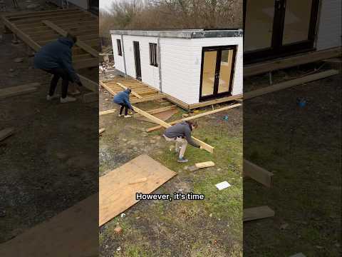 EXTENDING OUR CONTAINER TINY HOME WITH DECKING!!