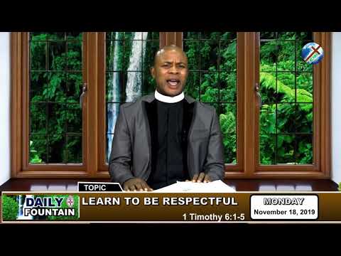 DAILY FOUNTAIN OF NOVEMBER 18, 2019 - THE REV'D CHRISTOPHER UJIROTOGHENE IDONOR