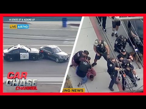 Full Car Chase: Officers stop runaway Mercedes with PIT maneuver | Car Chase Channel