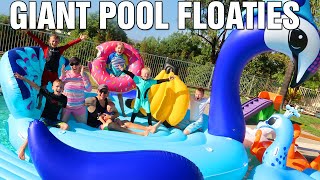 We Filled Our ENTIRE Pool with the World&#39;s Largest Pool Float!!