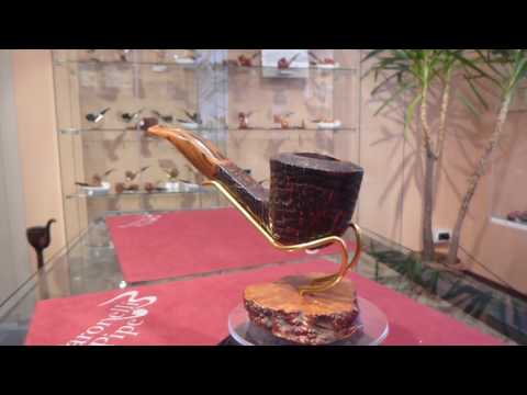 Brand new briar pipe PARONELLI giant bent pot sandblast handmade - item number: 182524766885
