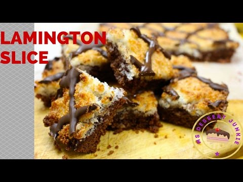 LAMINGTON SLICE BAR RECIPE | AUSTRALIAN FOOD | MsDessertJunkie