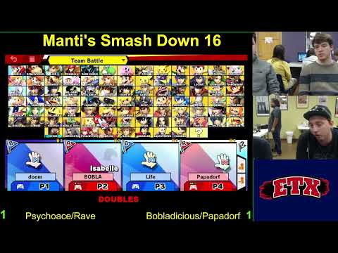 Psychoace & Rave Vs. Bobladicious & Papadorf Round 1 - Manti's Smash Down 16