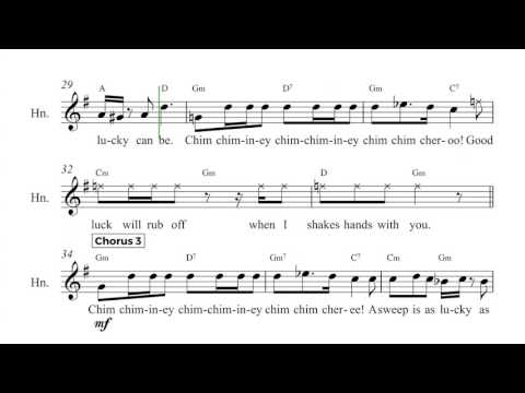 Horn in F - Chim Chim Cher-ee - Marry Poppins Sheet Music, Chords, and Vocals