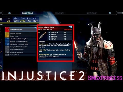 JOKER LEGENDARY GEAR SHOWCASE!! - INJUSTICE 2