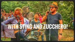 Sting, Chris Botti and Zucchero playing in a private party at &quot;Il Palagio&quot; farm shop