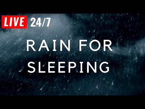 🔴 Rain Sounds for Sleeping - BLACK SCREEN - Sleep FAST with Heavy Rain