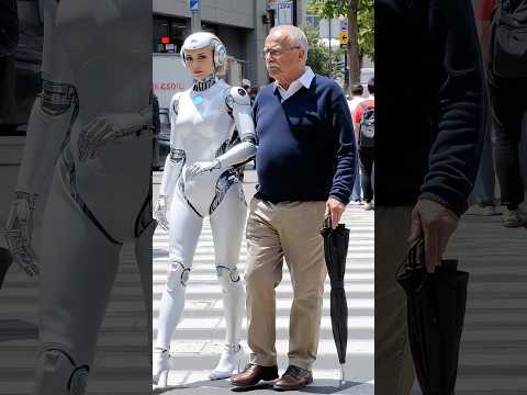 Robot Helping the Elderly Cross the Street#robot #robots #technology