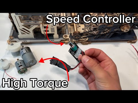 I upgraded ROKR marble run set with a 12V motor + speed controller